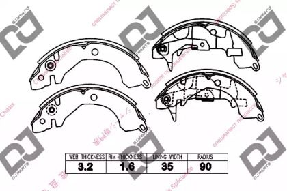 Комлект тормозных накладок DJ PARTS BS1353